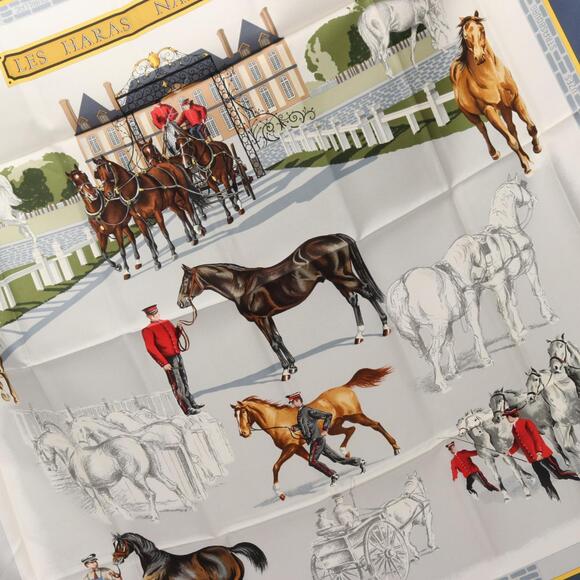 HERMES Blue Silk Scarf - Picture 7 of 7